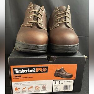 Timberland Pro Titan Oxford Alloy Safety Toe Brown Men's Size 11.5 M Work Shoes
